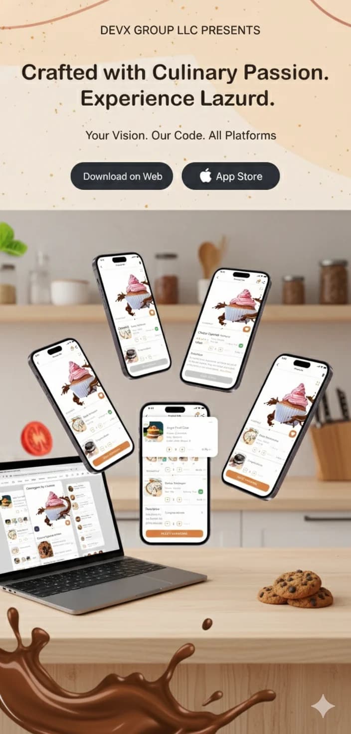 Lazurd all-in-one overview showing luxury app interface across screens